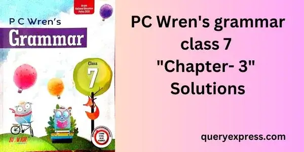 PC Wren's grammar class 7 chapter 3 solutions
