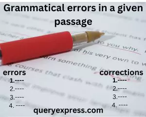 Grammatical errors in a given passage