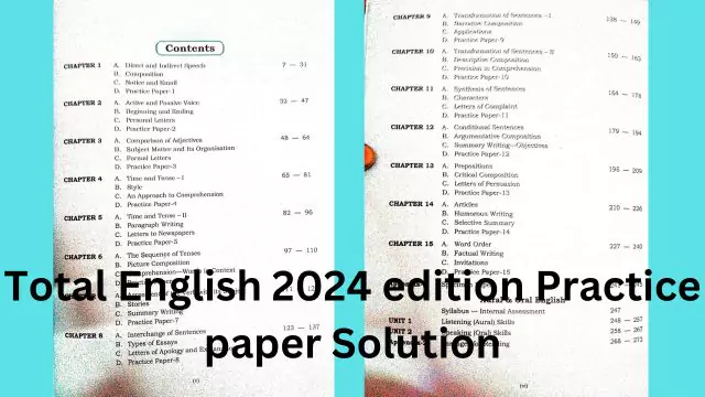 Total English 2024 edition Practice paper Solution
